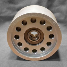 90MM x 12 Rib Smooth Billet Pulley - Double Bearing